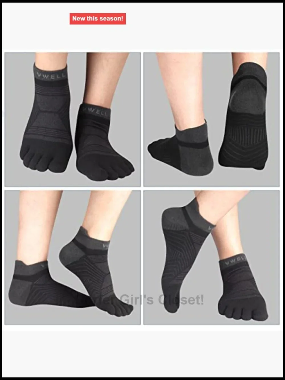 COOLMAX Five Finger Toe Socks No Show Athletic Performance 3 Pairs